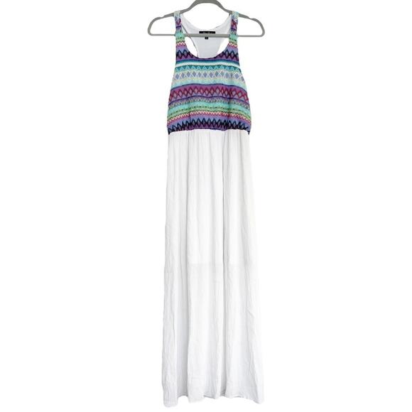 HONEY PUNCH Embroidered Maxi Dress with Crinkle Chiffon Skirt Size M - Picture 1 of 10
